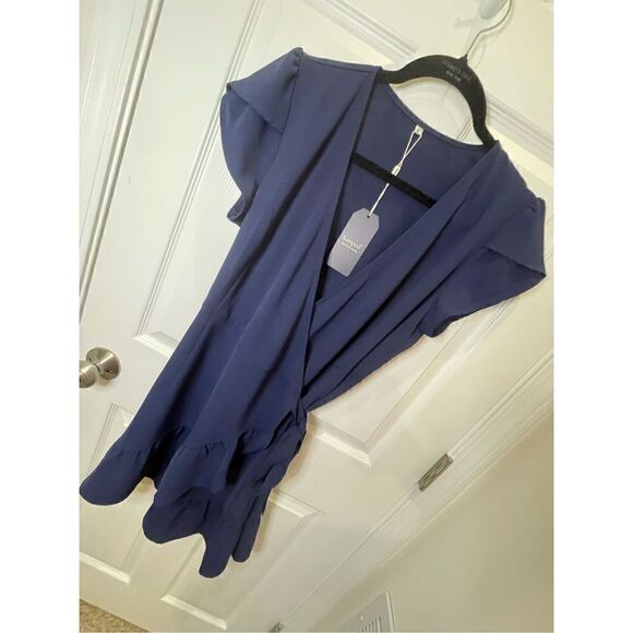 Sampeel women’s navy wrap dress size small NWT - Picture 1 of 7